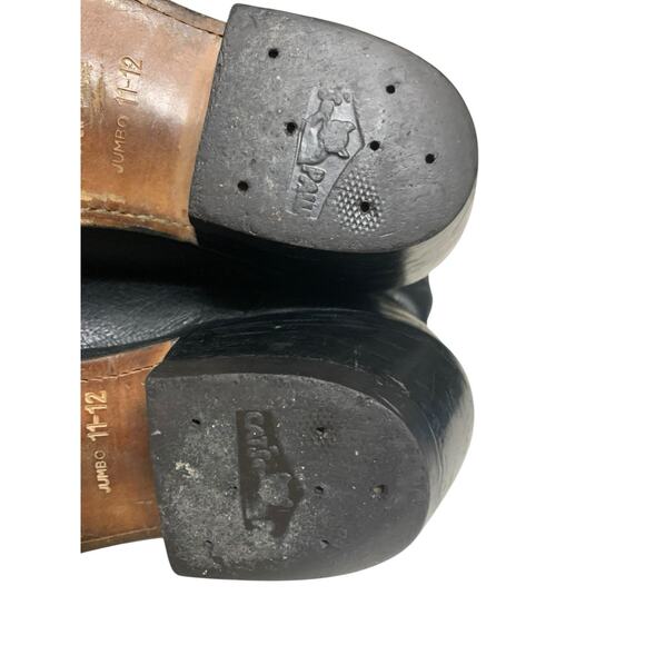 Cats Paw Vintage Western Cowboy Boots Black Leather Pull On Riding Italy 10 1/2 main image 13